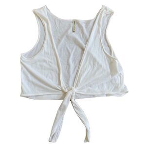Emma & Sam white tie front crop top